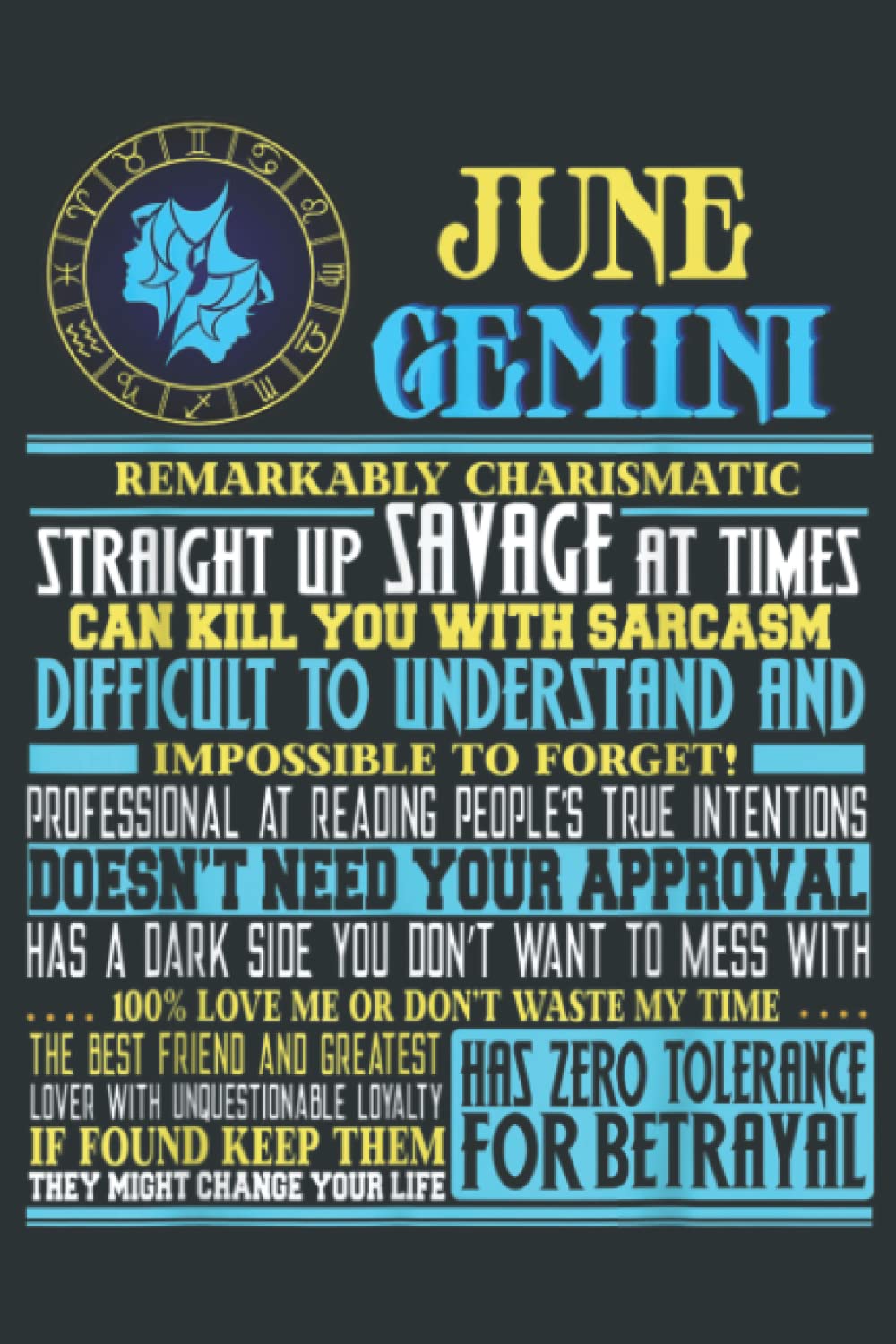 Gemini Facts Funny June Gemini Birthday Gift: Heart Journal Notebook 6x9 inch 100pages