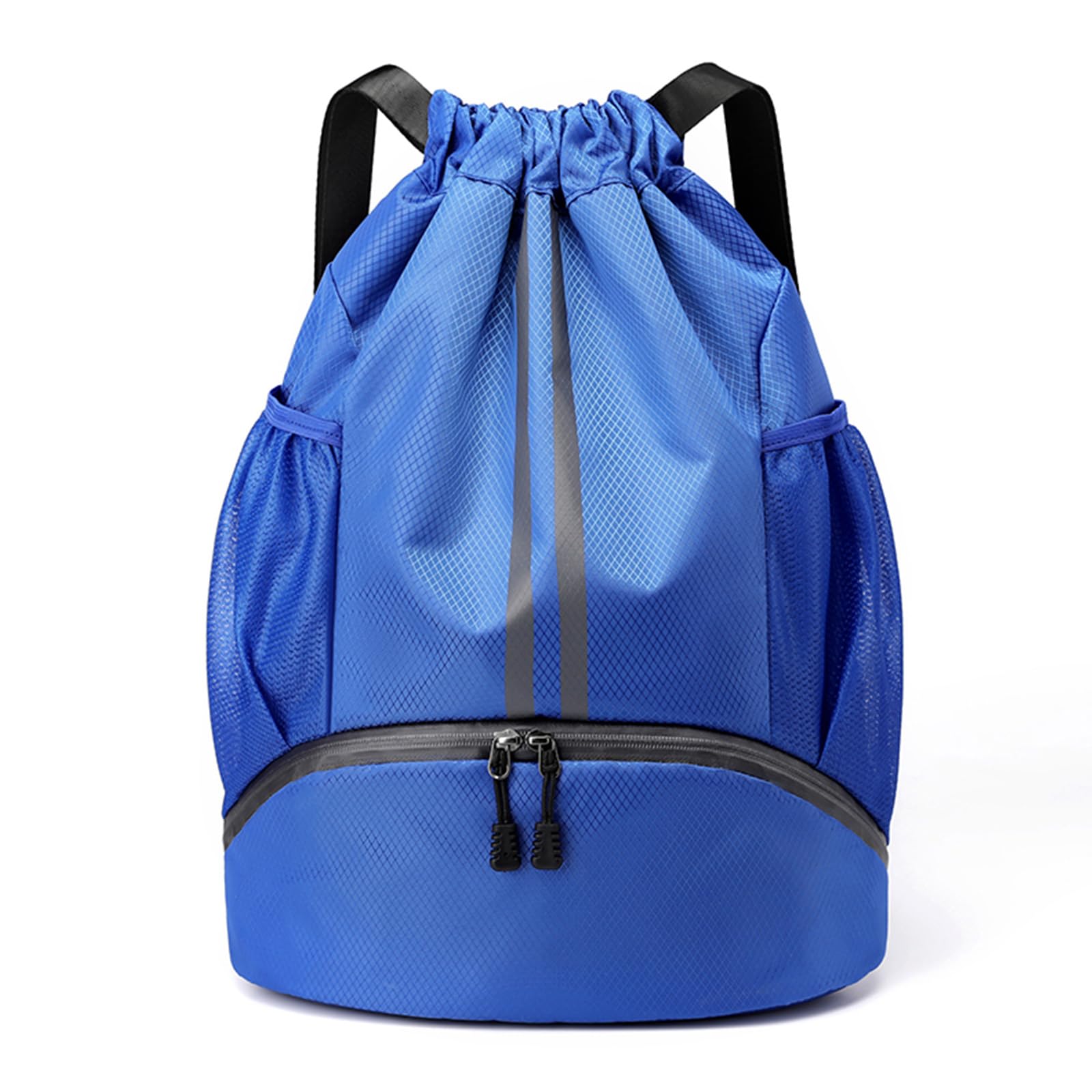 JELUTAR Drawstring Backpack Gym Bag with Shoes Compartment, Blue