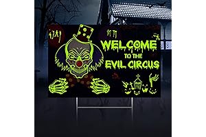Halloween Circus Reflective Clown Yard Sign - The Evil Circus