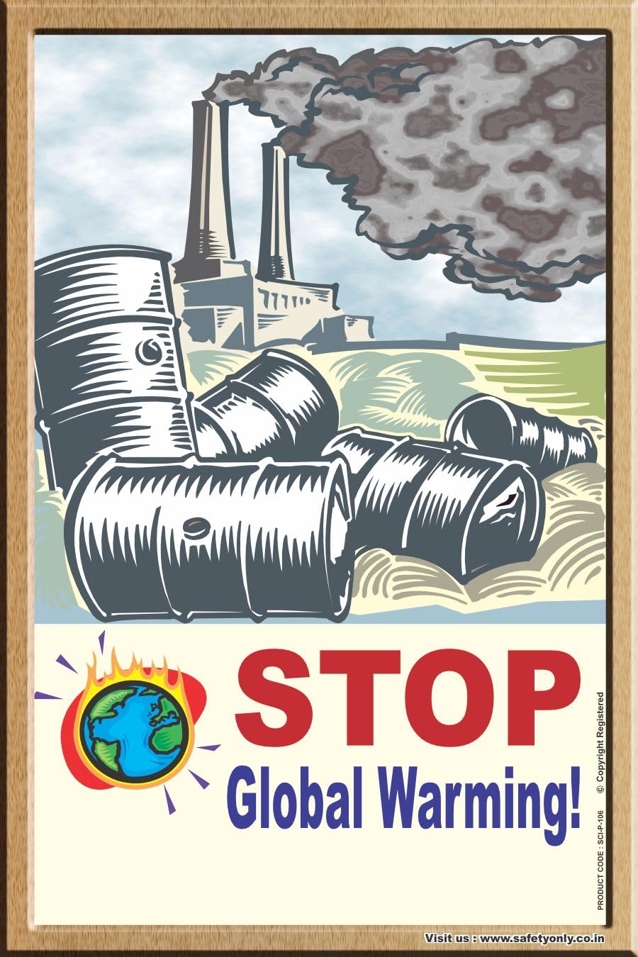 Stop Global Warming Wall Art Poster – Environmental Awareness Decor for Home, Office, Classroom & Eco Campaigns (Multicolor, 2x3 Feet, Star Flex - Unframed)-image-45