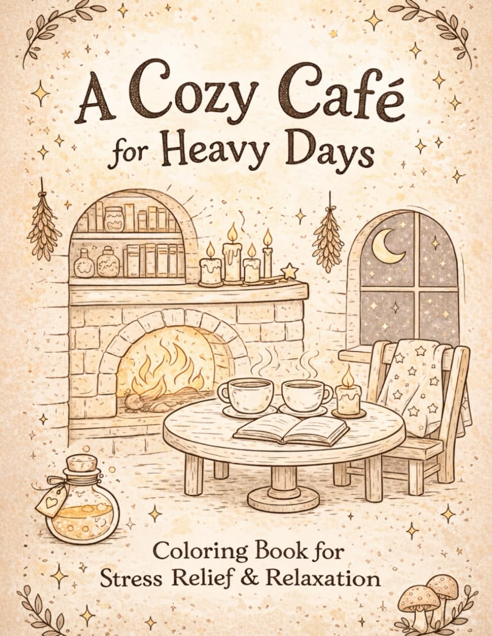 A Cozy Cafe for Heavy Days: Coloring Book for Stress Relief and Relaxation