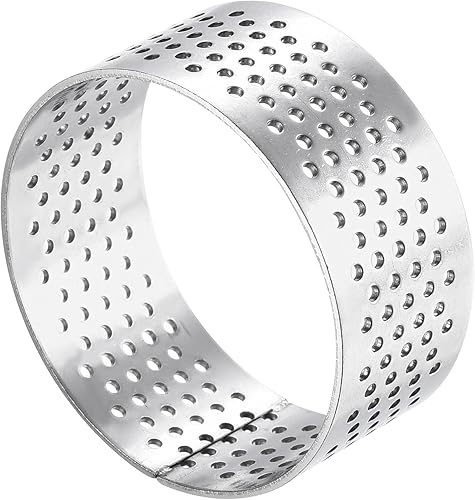 uxcell Anillos pequeños de acero inoxidable para tartas, anillo perforado para mousse, para hornear cocina, resistente al calor, 1.7 pulgadas de
