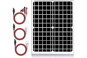 SUNER POWER 24V 20W Solar Battery Trickle Charger Maintainer with Built-in MPPT