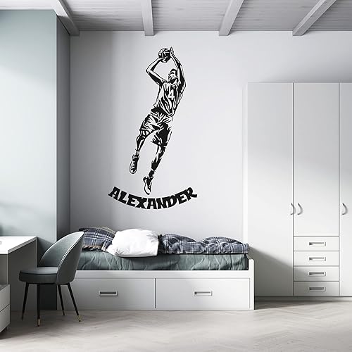 CalcomanĂas de pared de jugador de baloncesto, calcomanĂa deportiva personalizada con tu propio nombre, haz una decoraciĂłn original en niños, CalcomanĂas de pared de jugador de baloncesto, calcomanĂa deportiva personalizada con tu propio nombre, haz una decoraciĂłn original en niños,