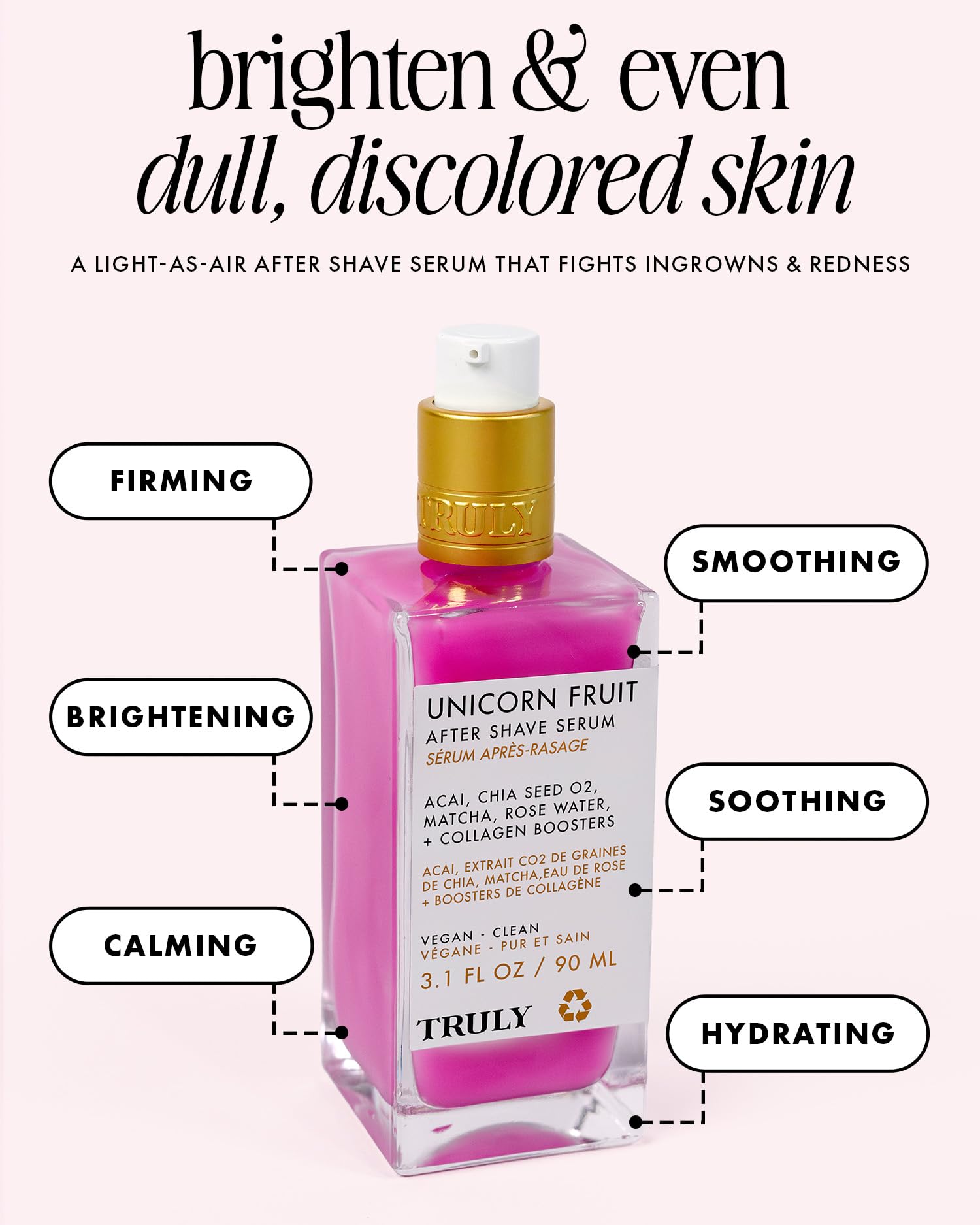 Truly Luxury After Shave Serum | Soothing & Hydrating Post Shave Treatment to Prevent Ingrown Hair For Smooth, Irritation-Free Skin: Unicorn Fruit 3.1 Fl Oz