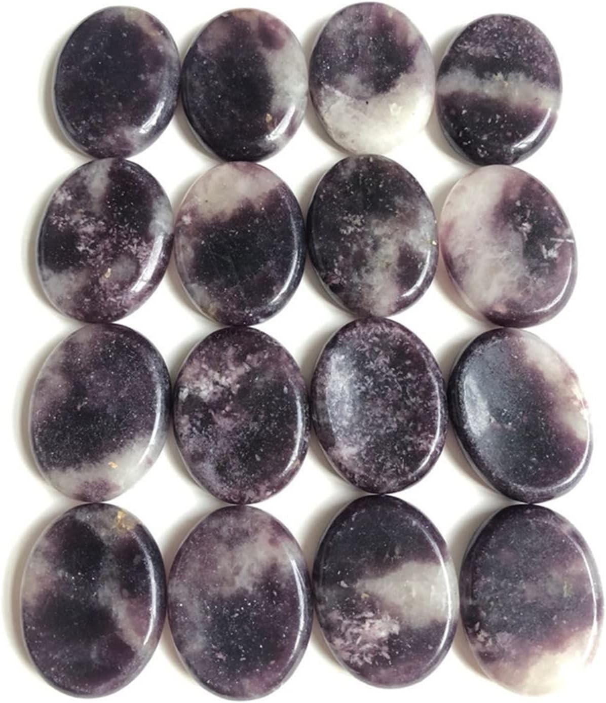 FIDEMM Natural Crystal Rough 1pcs Natural Chakra Tumbled Stone Quartz Crystal Pocket Thumb Palm Stones Crystal Reiki Healing Meditation (Color : Lepidolite, Size : Approx44mm)