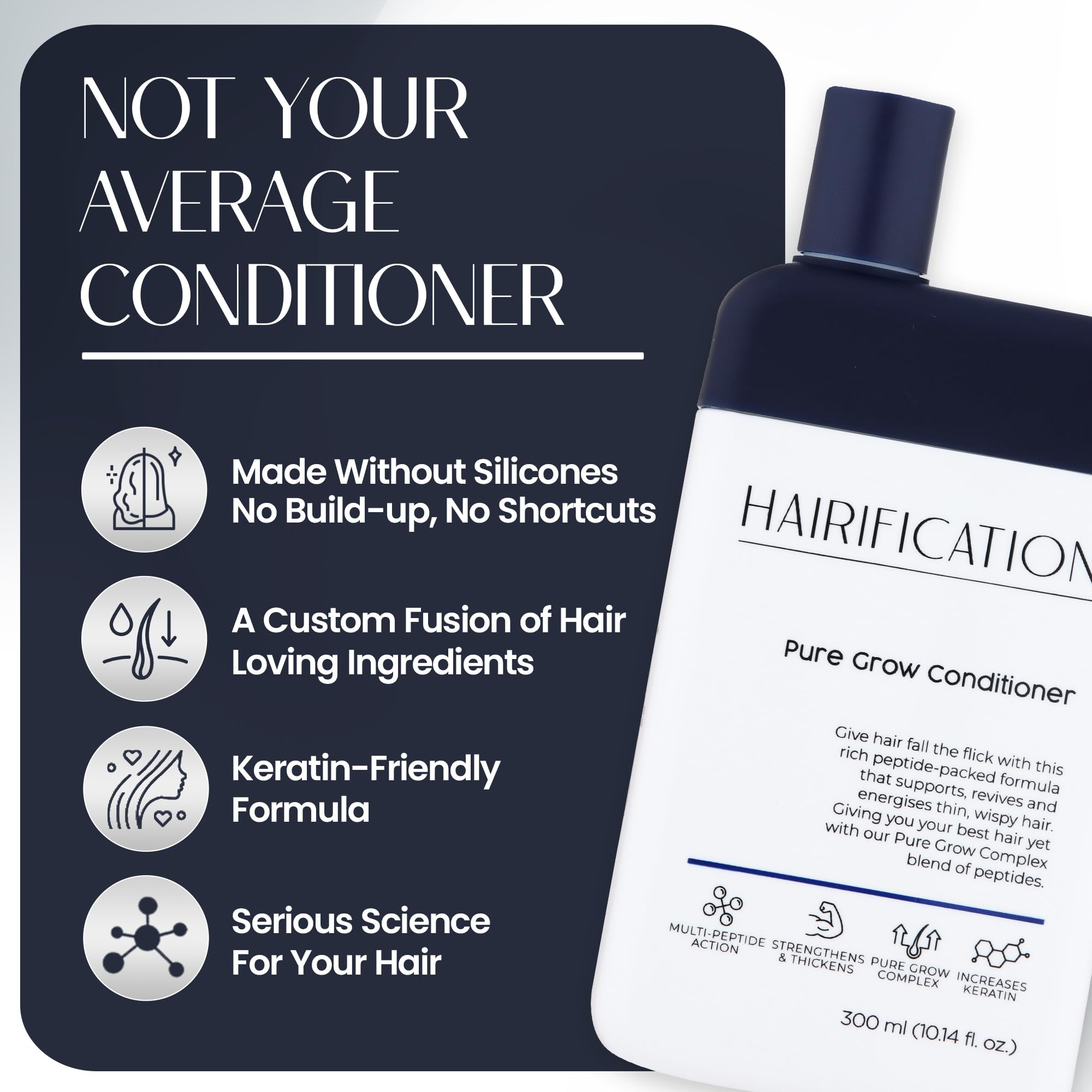 Pure Grow Conditioner per Capelli Sottili o Diradati, Favorisce Capelli dall’Aspetto più Sano e più Forti, 300ml