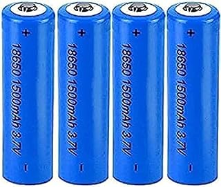 Reable Battery 3.7V Batteries Button Top 1500mAh High Capaticy for Household Devices, Headlamp, Flashlight (Button Top, 4 Pack)