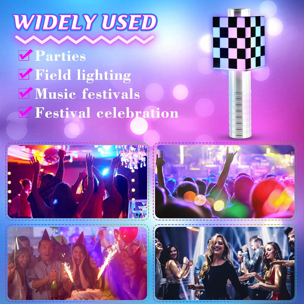 2 PCS Party Supplies Bâton stroboscopique LED Rechargeable Tenu dans la Main, Accessoires de Festival DJ Stick Light