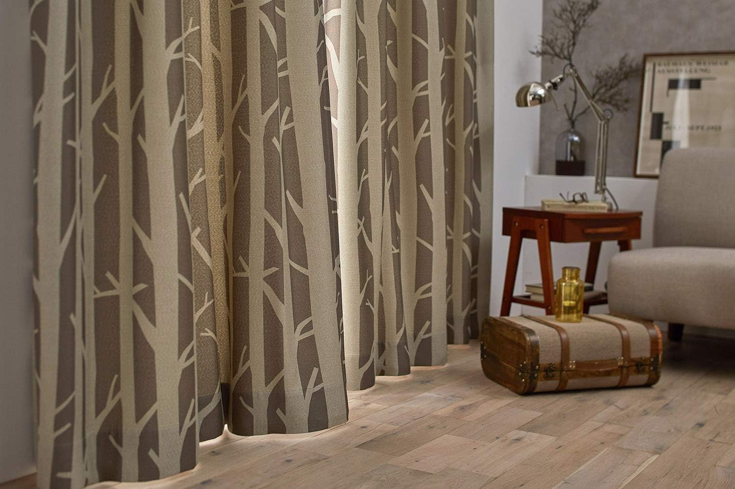 スミノエ(Suminoe) カーテン グレー 幅130cm &times;丈190cm シラカバ 遮光3級 オーダードレープ V1294