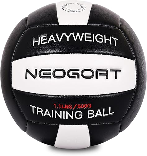 Balón de voleibol pesado de 1.1 libras para setters servir, equipo de entrenamiento de voleibol pesado, tamaño 5, piel sintética suave, duradero