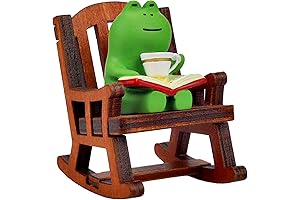 Frog Figurines Miniature - Frog Desk Accessories - Funny Frog Sculpture for Shelf, Desk Decoration