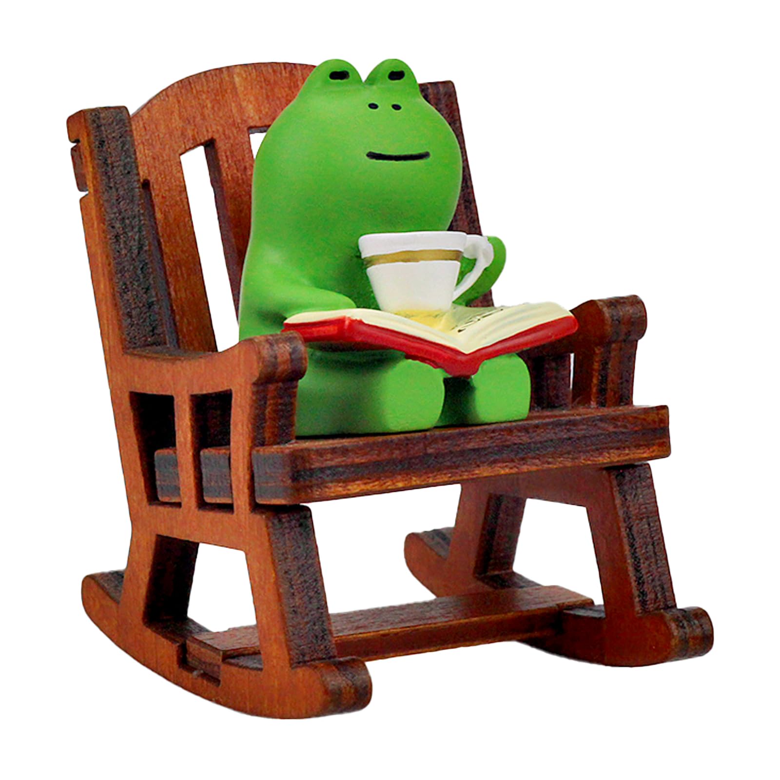 Miniature Frog Figurines - Funny Frog Sculpture for Shelf, Desk Decoration - Frog Desk Accessories - Perfect Cute Frog Gift for Frog Lovers（Rocking Chair）