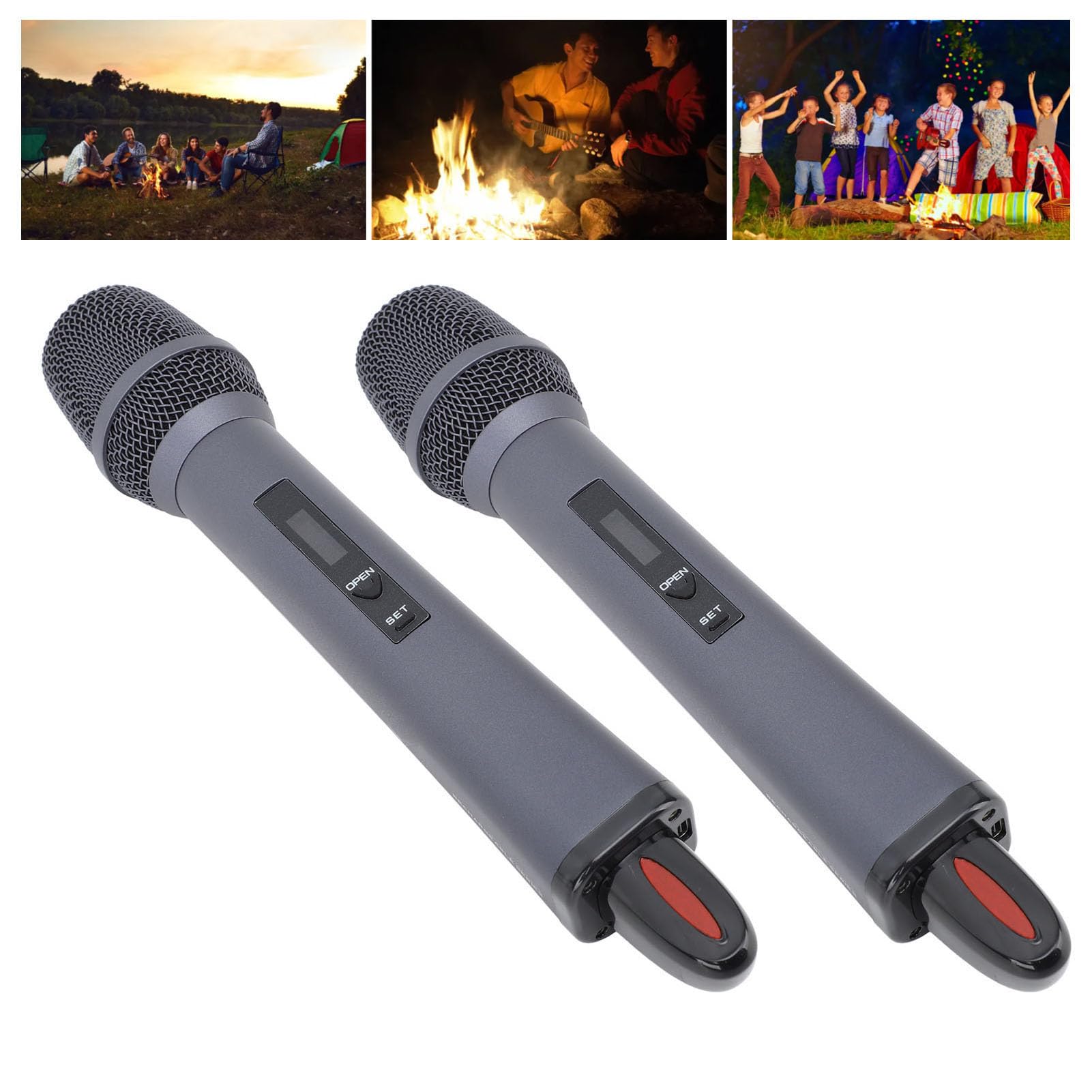 Alomejor 2PCS Microphones with Receiver High Sensitivity Magnetic Suction Charging Speaker Microphone for Home Microphone