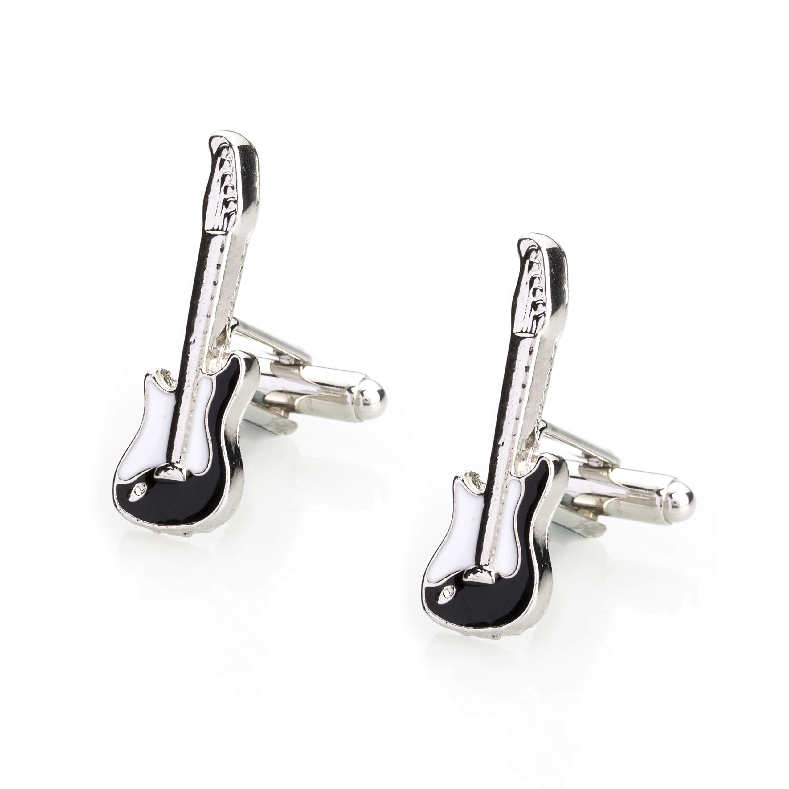 shining jewel - by shivansh Shining Jewel Elegant Fancy And Designer Silver Plated Cufflinks For Men - Guitar Design (Sj_7100)-picture-39