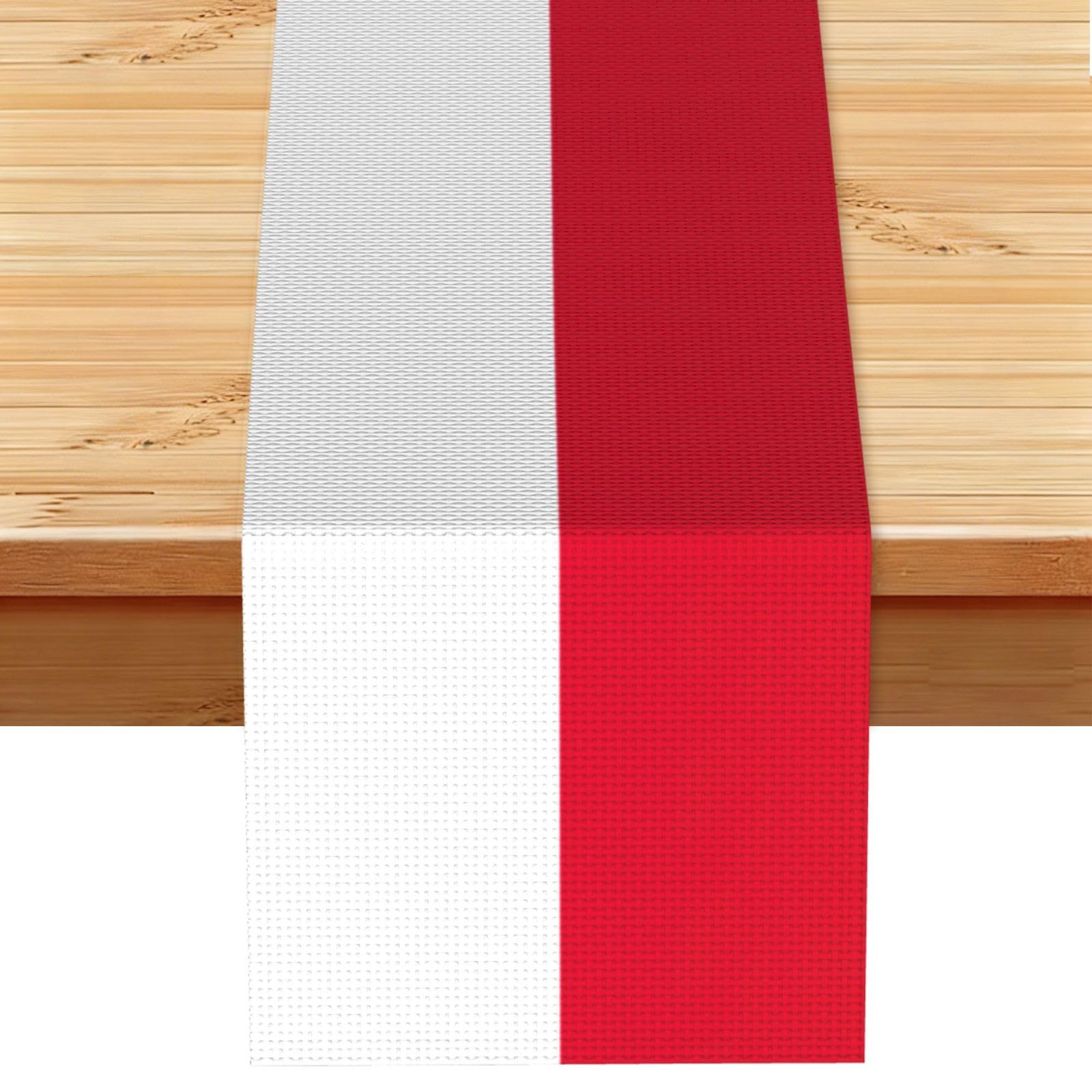 Flag of Monaco Printed Table Runner 13 x 72, Wrinkle Resistant Decor for Dining Table Coffee Table Fireplace