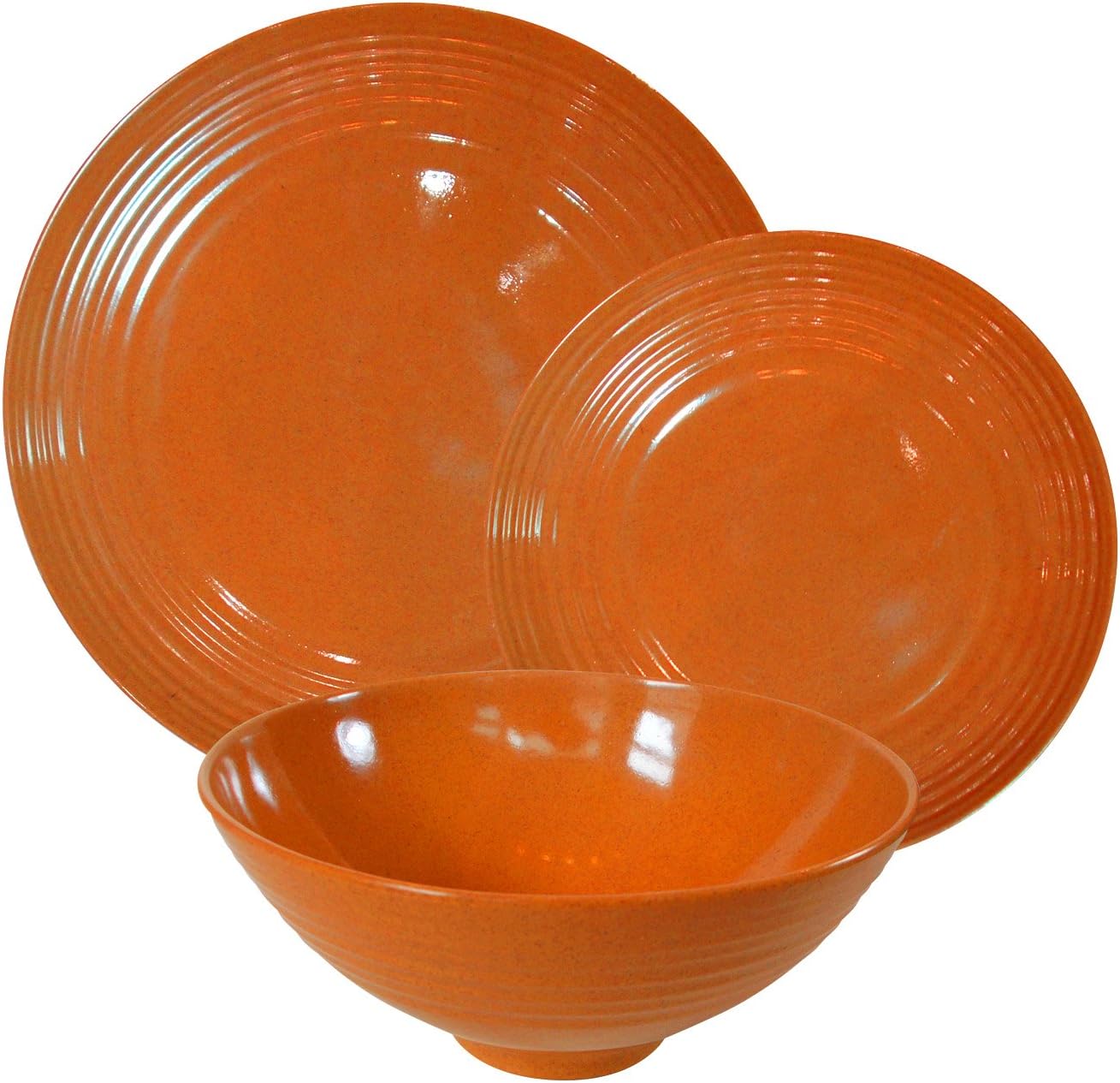 GHP Asian Inspired Bamboo Melamine 12Piece Dinner Set