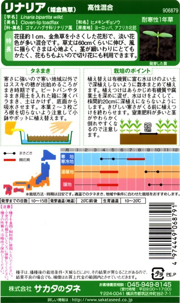 Amazon | サカタのタネ 実咲花6879 リナリア (姫金魚草)高性混合