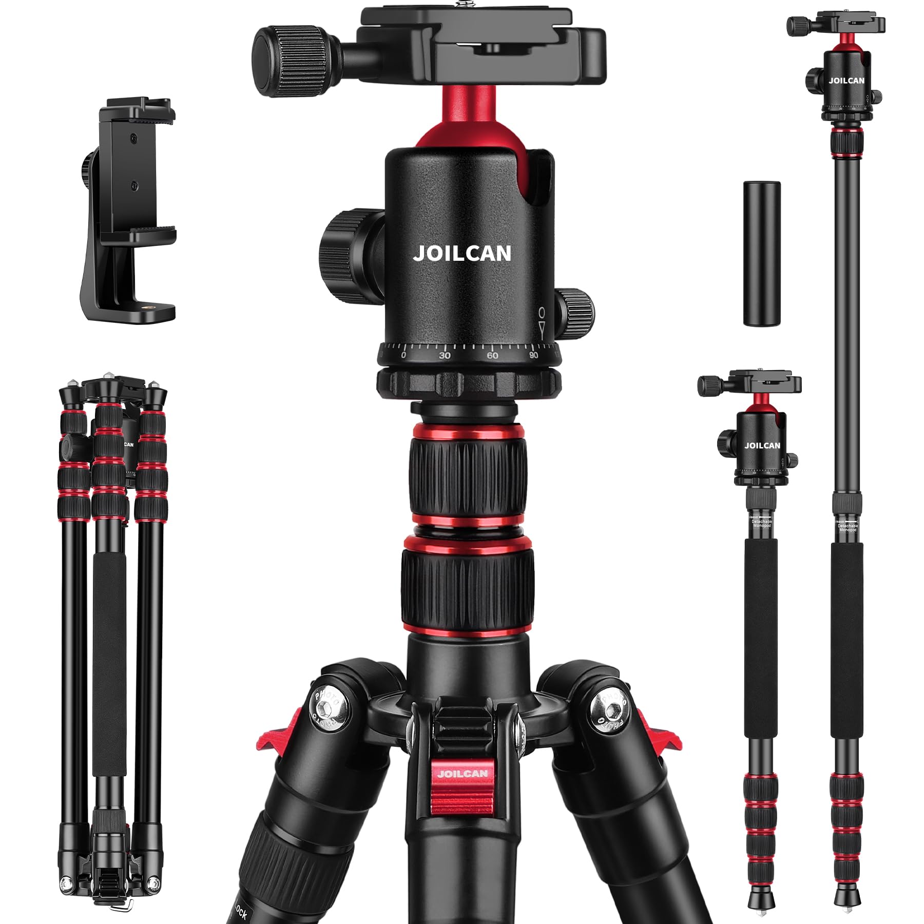 80/85 inches Heavy Duty Tripod for Camera and Phone, 85" Camera Monopod Tripod, DSLR Binoculars Spotting Scope Camcorders Video Tripod Stand, 360 Degree Ball Head, 35 lbs Loads