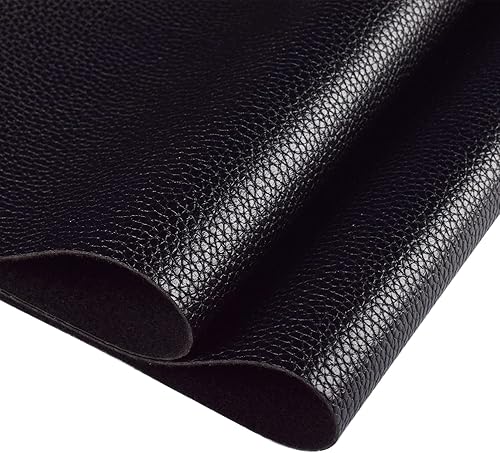 Miniatura 2 de Sábanas de piel sintética de color negro sólido de 12 x 53 pulgadas, muy adecuadas para hacer aretes de cuero, lazos y proyectos de bricolaje (negro)