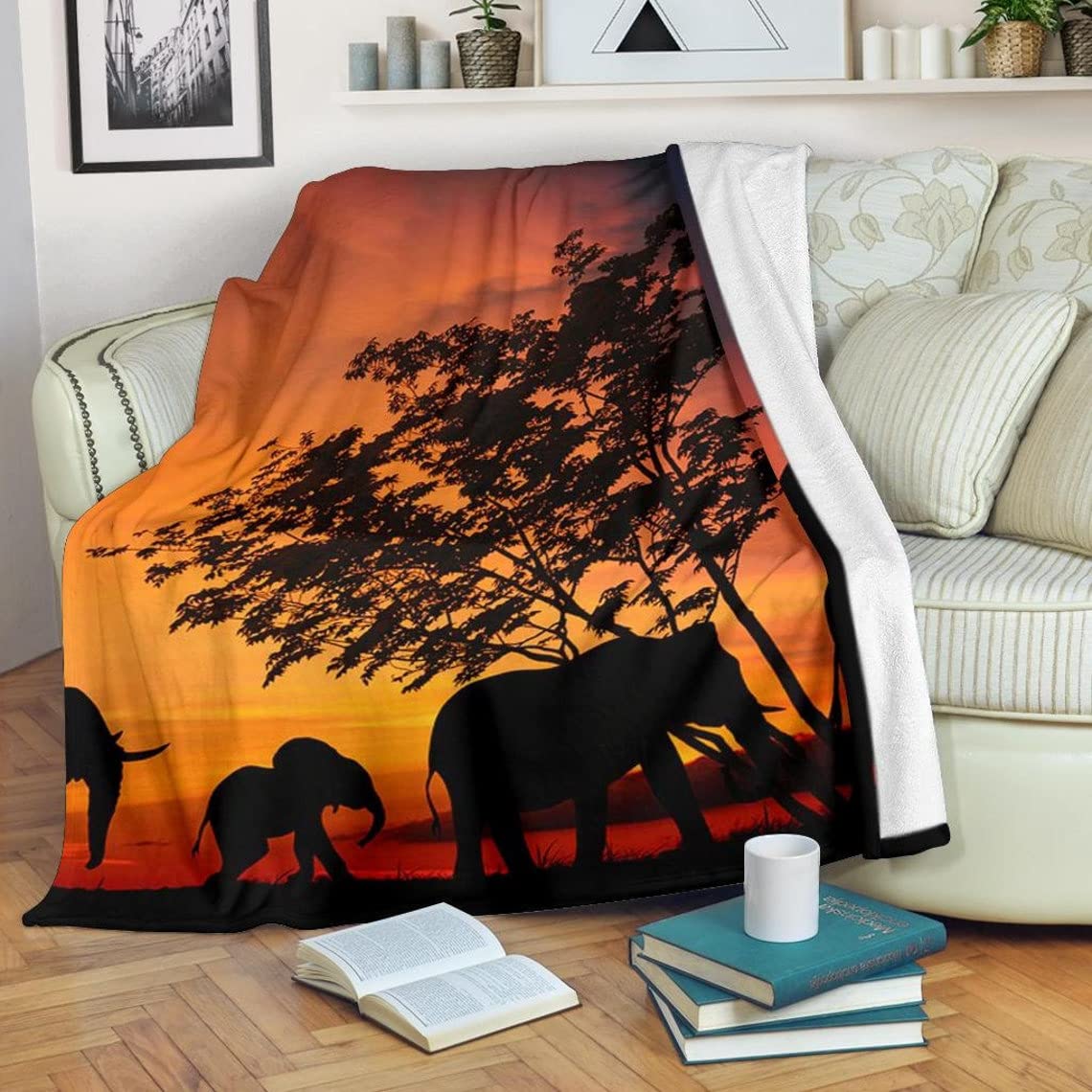 Plaid Canape Grande Taille Couverture Polaire 240 x 260 éLéPhant Adulte