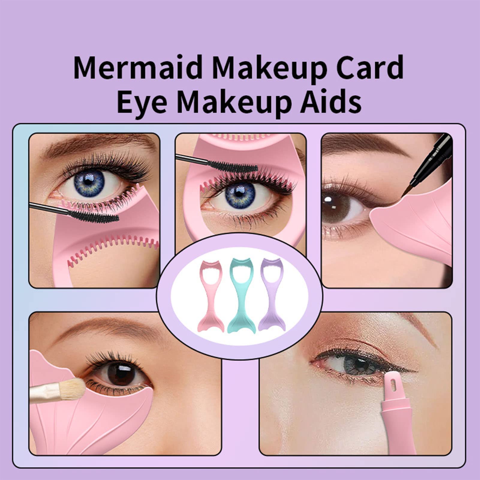 Cosiki Plantilla de Delineador de Ojos con Alas de Silicona, Práctica Herramienta de Maquillaje Suave para Todo Tipo de Cara, Reutilizable para Viajes (PINK)