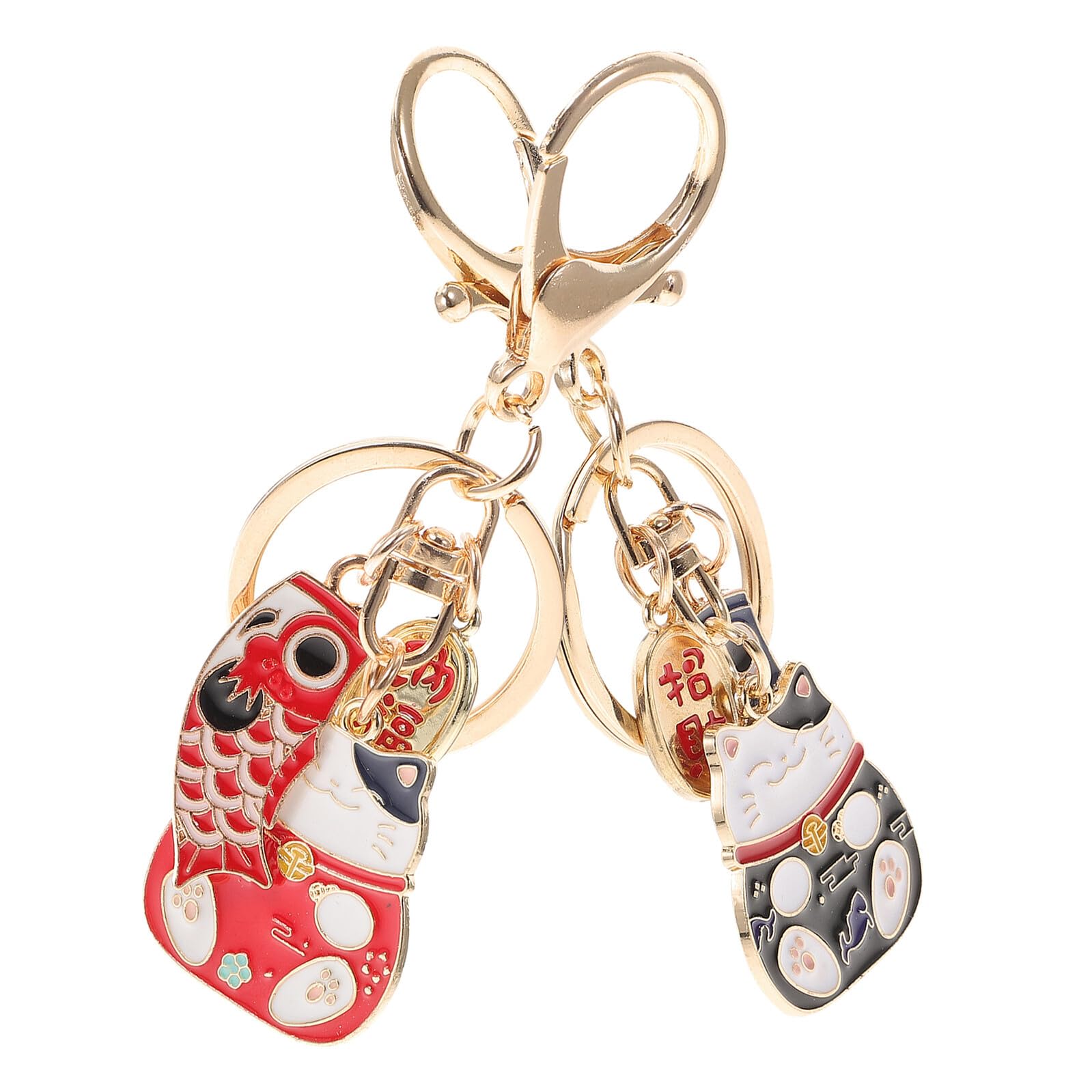 Porte-clés chat double urne souvenir funéraire animaux rouge