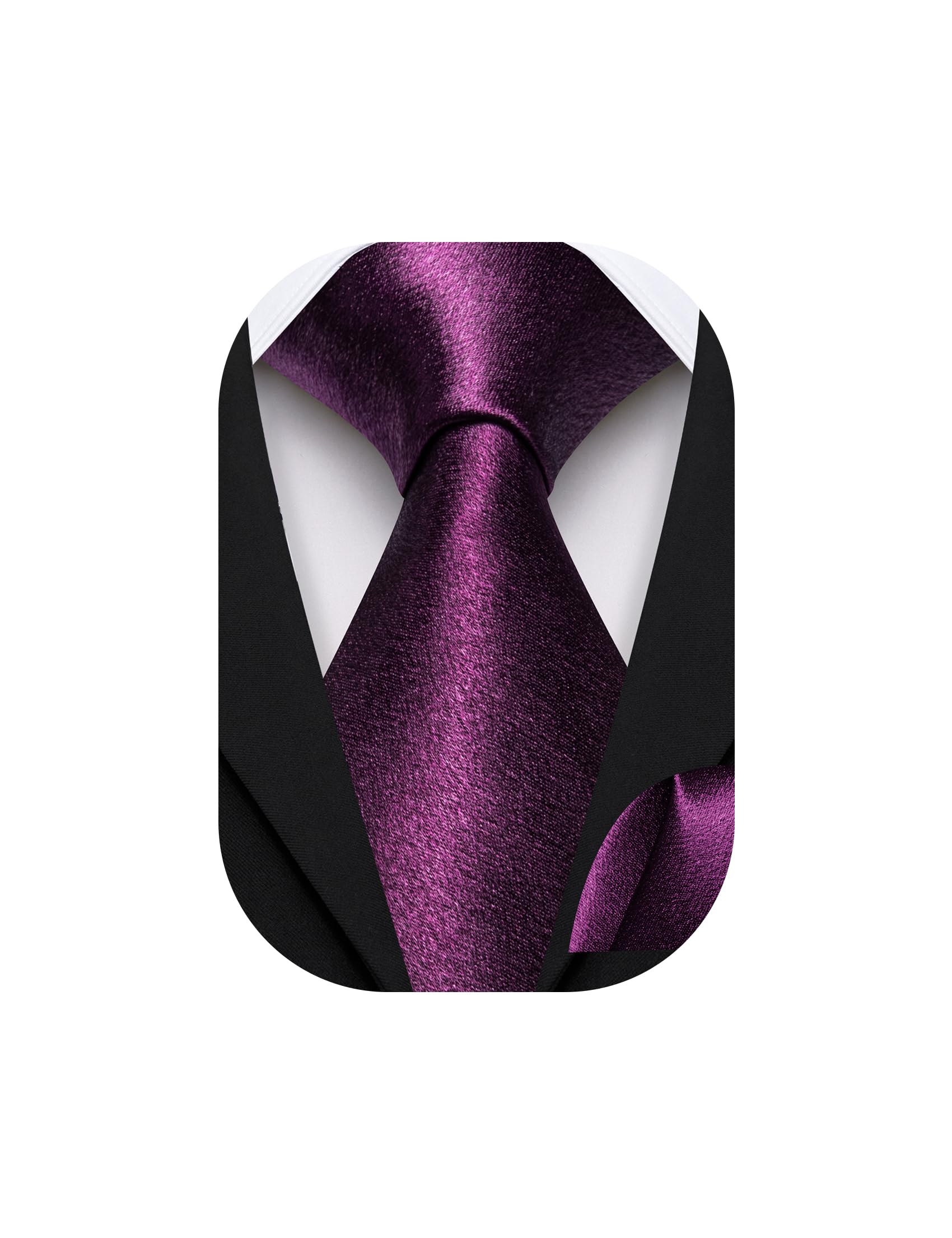 Barry.Wang Boys Ties Pre-Tied Satin Solid Color Kids Tie Pocket Square Set Adjustable Formal Necktie Graduation School