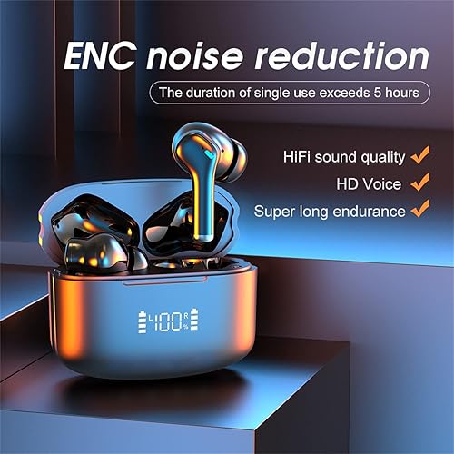 Miniatura 2 de Auriculares inalámbricos Bluetooth M48 Auriculares inalámbricos Bluetooth con pantalla digital + ANC + micrófono dual En C con reducción activa de