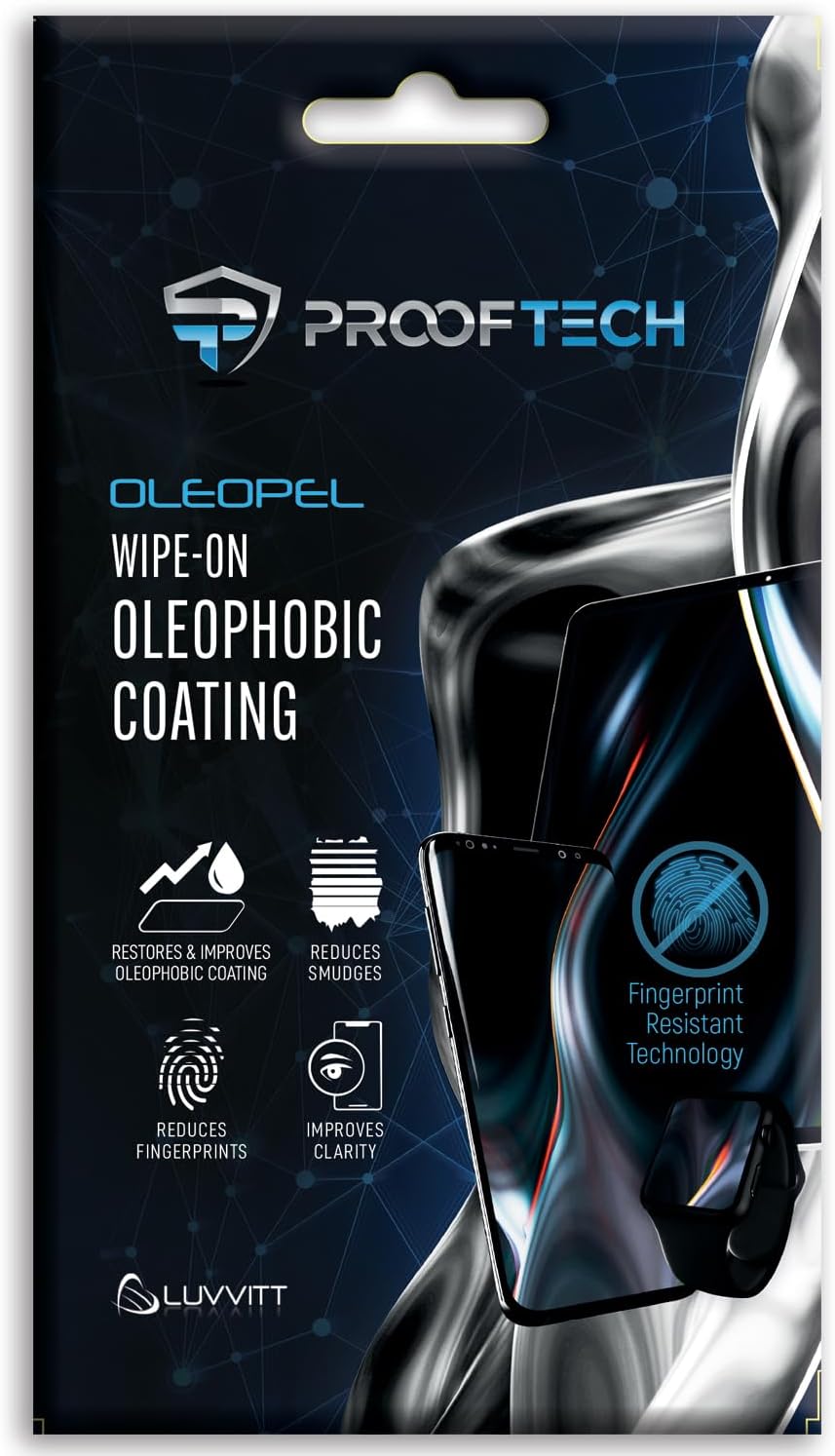 OLEOPEL Oleophobic Coating Wipe On Kit 4ml Anti Fingerprint Liquid for All Smartphones Tablets Smart Watches Glasses Camera Lenses and Touch Screens