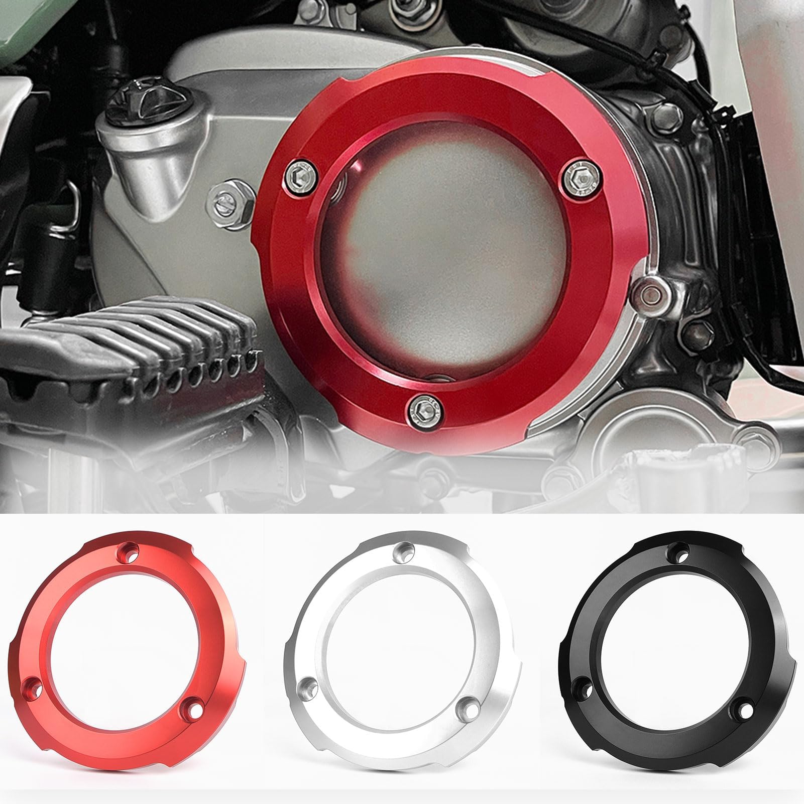 WOOGA Motorcycle Left Engine Stator Slider Ring Cover Guard falling Protector for Ho&nda Monkey125 Super Cub C125 Hunter Cub CT125 Trial 125 Monkey125 Grom 125 Accessories (Red)