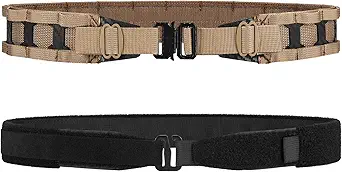 VOTAGOO Tactical Belt, 1.75'' MOLLE Battle Belt with Quick Release Buckle, Low Profile Laser-Cut Battle Belt for Range