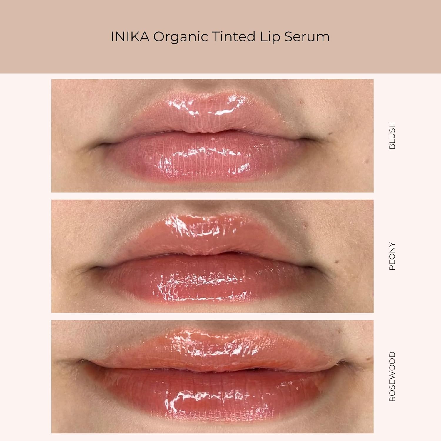 INIKA Organic Tinted Lip Serum | Ceramide + Peptide Infused, Sheer Wash of Color, Plumps, Softens, Smooths, Hydrates + Repairs. Natural & Vegan (Blush) - Image 5
