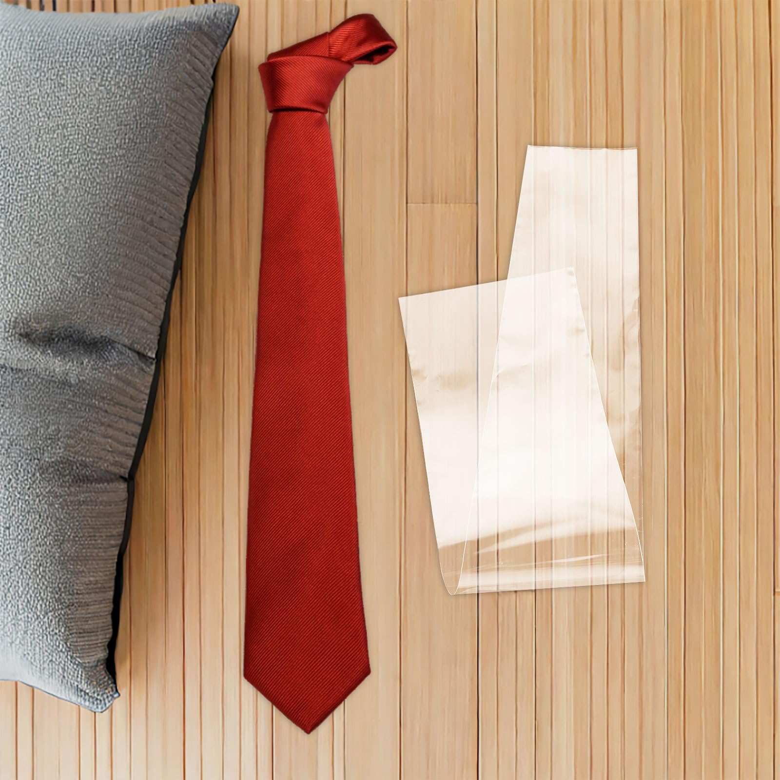 MAGICLULU Fundas plásticas transparentes para corbatas 100 unidades 8 cm ancho con acceso rápido para almacenamiento y viajes, diseñadas para hombres
