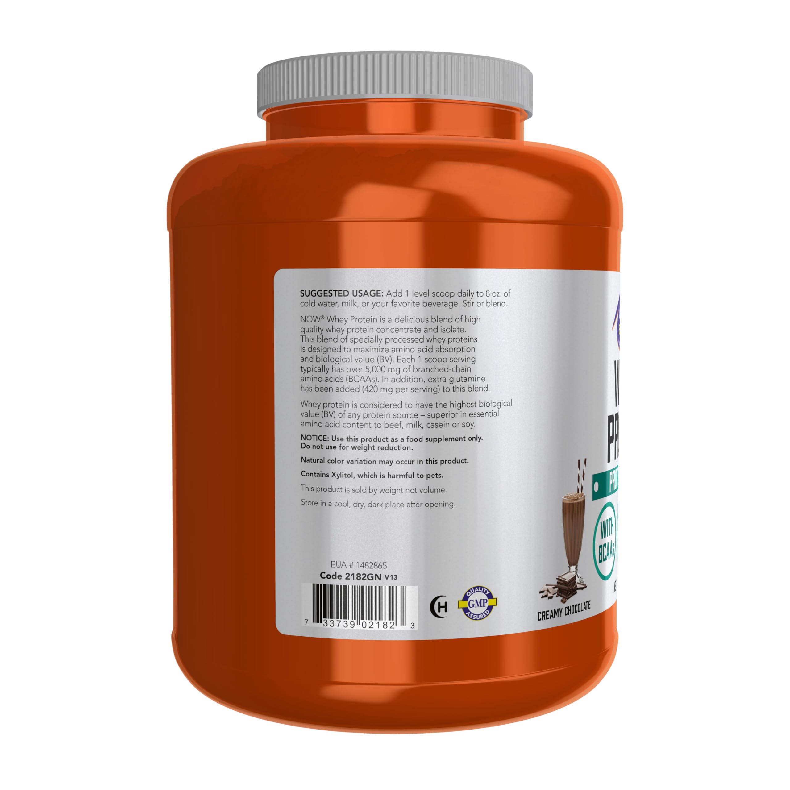 NOW Sports, Whey Protein 24 g With BCAAs, Creamy Chocolate Flavor, 6 lbs — Amazon image 3