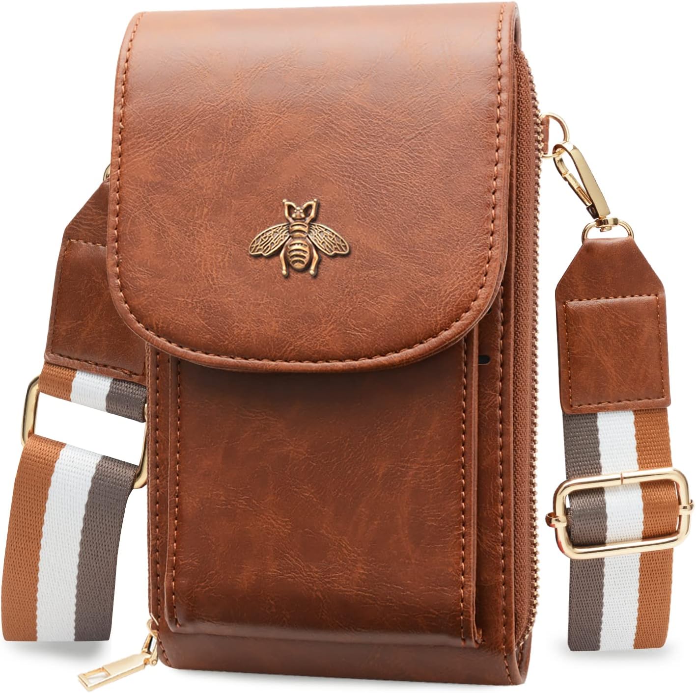 CrossBody Bags with Touchscreen Cell Phone Purse Window Zipper Pocket,RFID Blocking Card Holder iPhone bag for Women