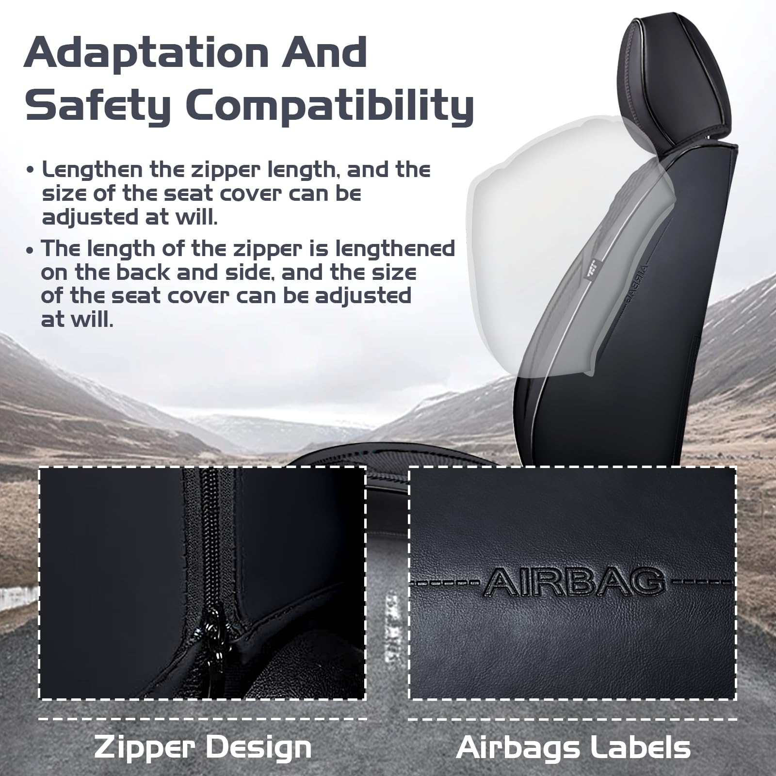 Car Seat Covers for Chevy Blazer 2000-2026 Waterproof Nappa Leather Full Set Seat Cover Anti-Slip and Comfortable Automotive — view 3