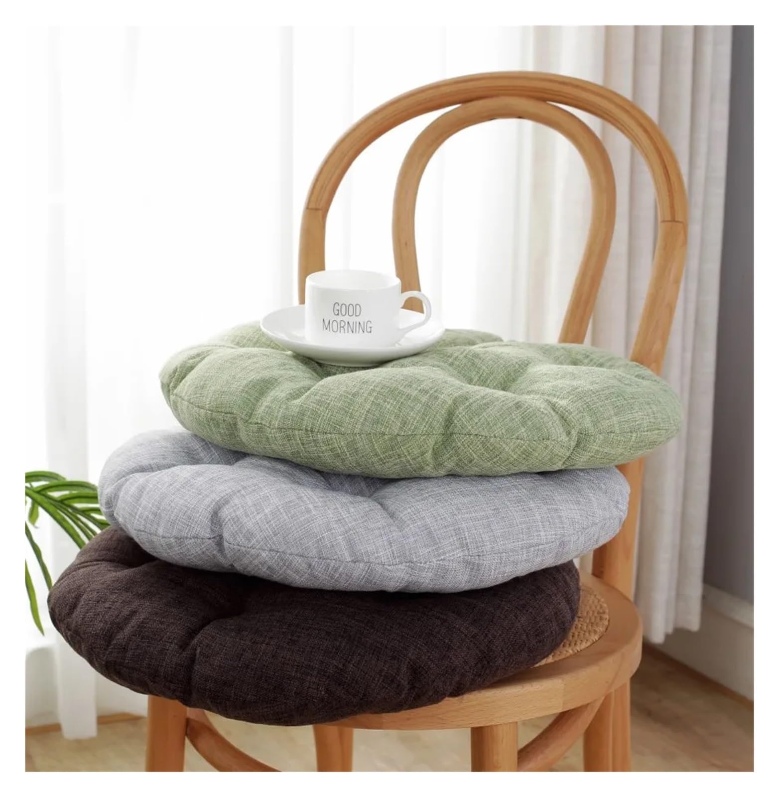 Großes rundes Yoga-Kissen, dunkelgrau, 55 cm, Meditationssitzpolster für Sofa, Stuhl, Bett, Auto, bequemes Bodenkissen für Esszimmer, Wohnzimmer und Entspannung