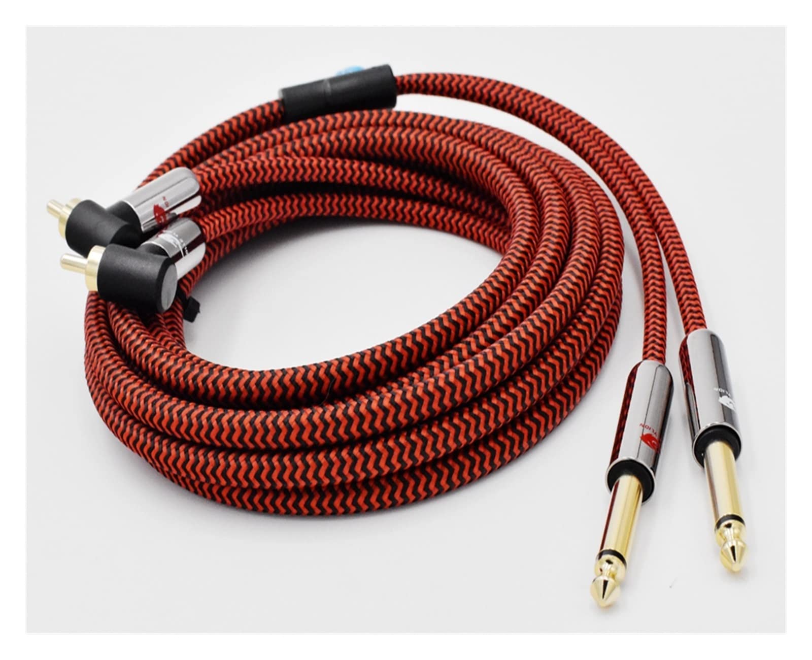 Cable de Audio Dual de 6,35mm a RCA Dual Compatible con amplificador de consola mezcladora 2 * RCA a 2 * 1/4 pulgadas Jack Cable blindado 1M 2M 3M 5M 8M 10M(L RCA -I TS,8meter)