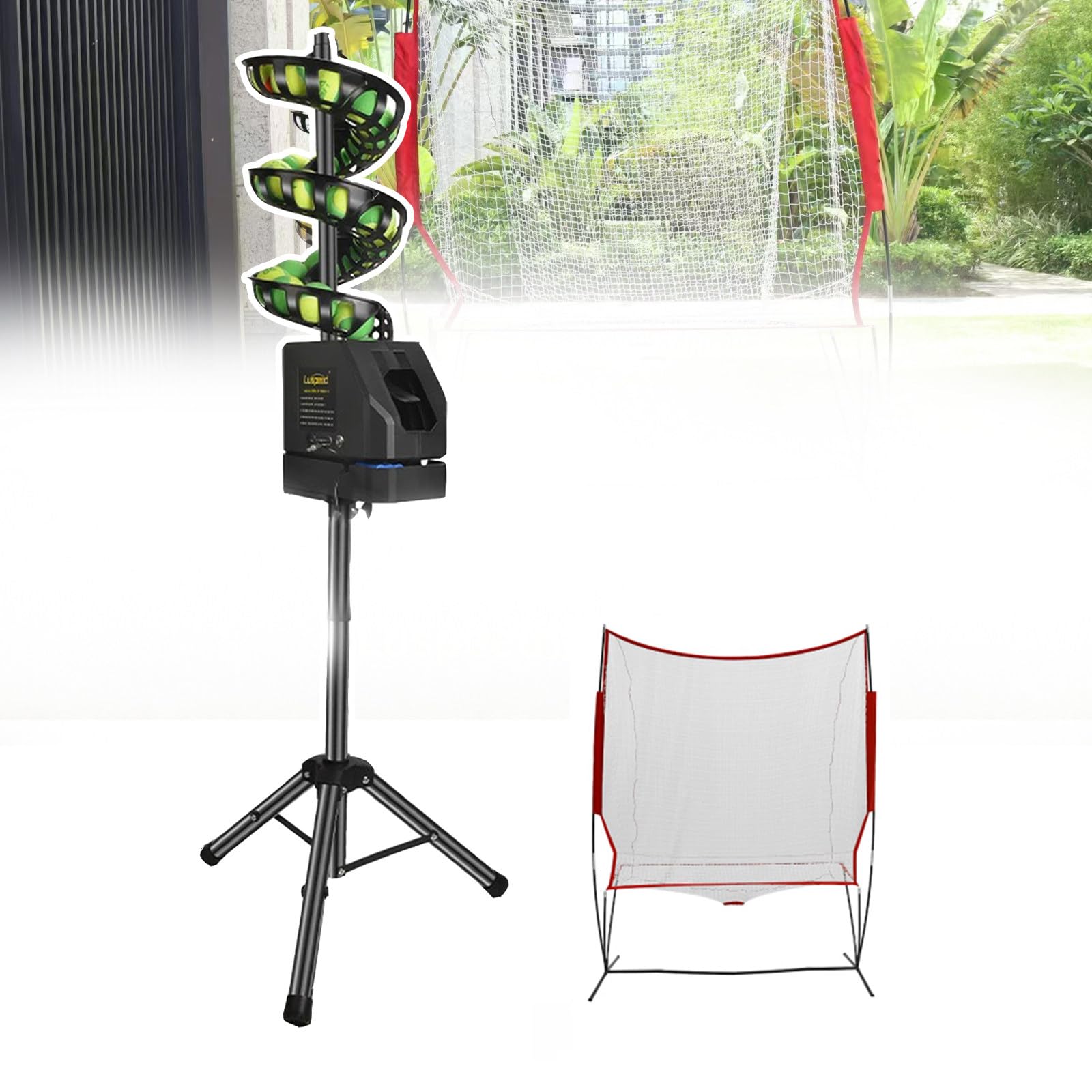 Máquina Para Lanzar Pelotas De Tenis, Inalámbrica, Ajustable, Con Oscilación, Para Servir Pelotas De Tenis, Portátil, Con 33 Pelotas Para Adultos Y Niños, Con Control Remoto,withBallreceivingnet