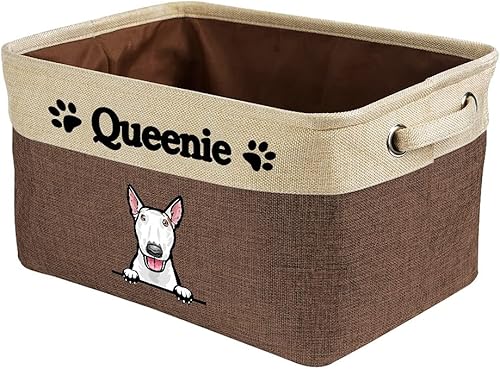 Miniatura 8 de MALIHONG Cesta de almacenamiento plegable personalizada con un bonito perro Bull Terrier, plegable de tela resistente para juguetes para mascotas,
