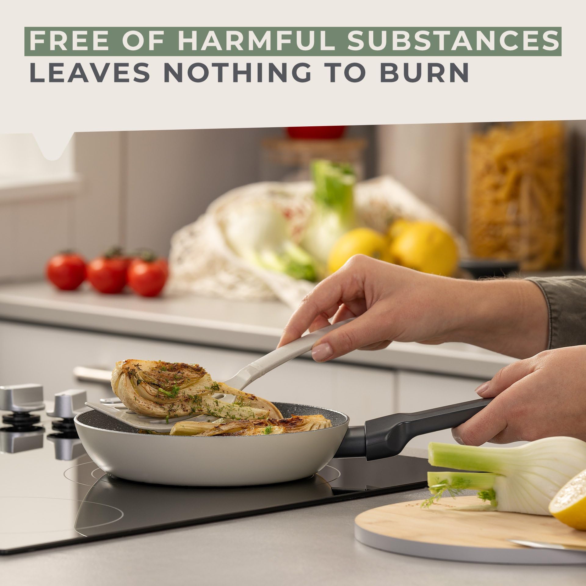 Fackelmann Balance 20cm Frying Pan, Recycled Aluminium, Non-Toxic Non-Stick PFAS Free Ceramic Coating - Image 4