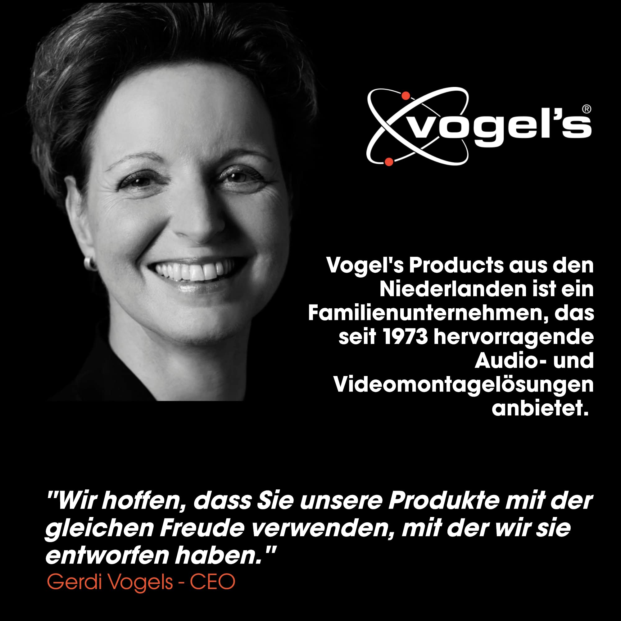Vogel's TVM 3645 Schwenkbare TV-Wandhalterung 40-77 Zoll 35 kg 180° Full-Motion VESA 600x400 Schwarz