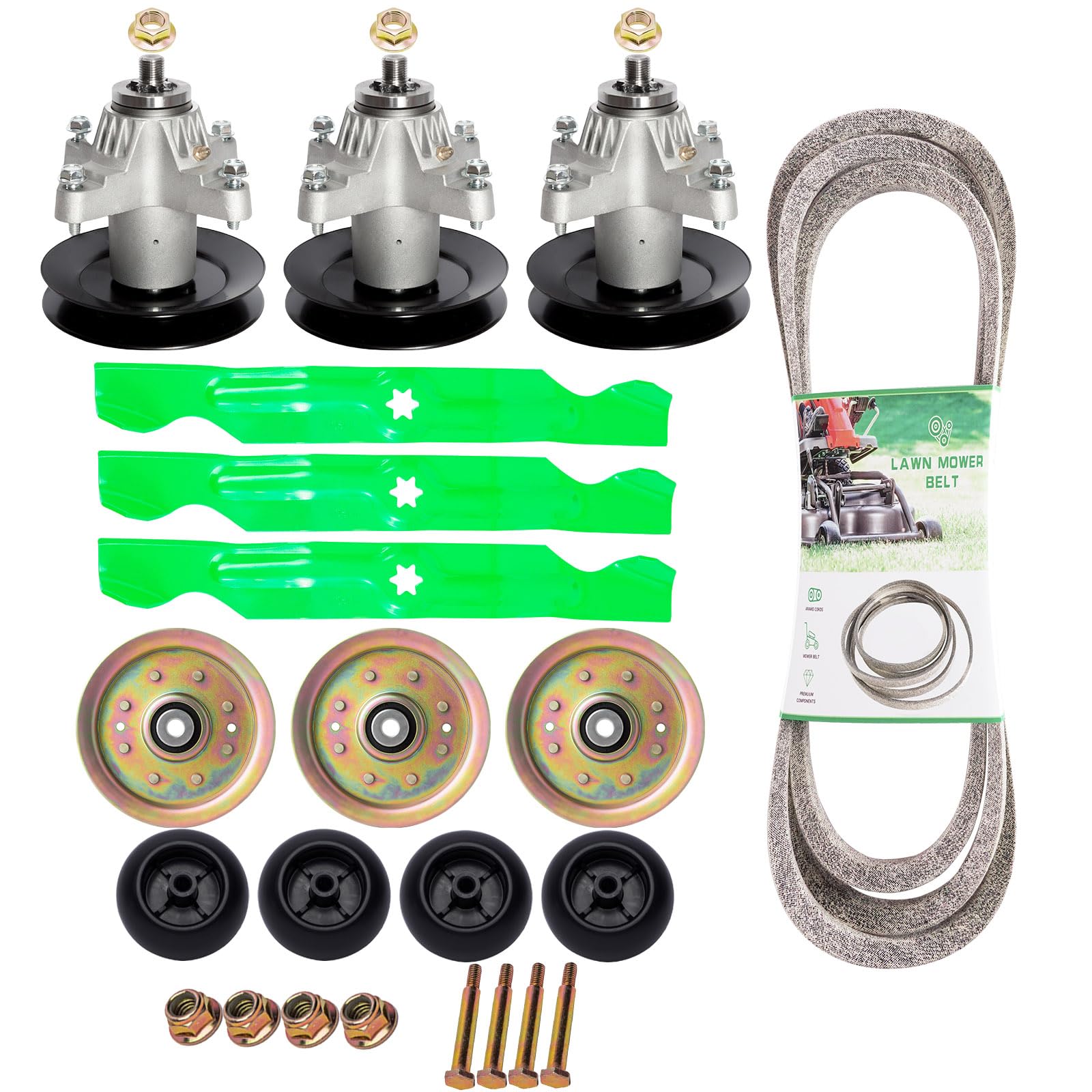 Deck Rebuild Kit for 50" Deck Deck Cub Cadet RZT 50 50 3 Spindle Replaces 618-04126A 918-04125 3 Blade 742-04053 1 Be lt for 754-04044 3 Idler Pulley for Cub Cadet 756-04129B 4 Deck Whee ls 734-03058