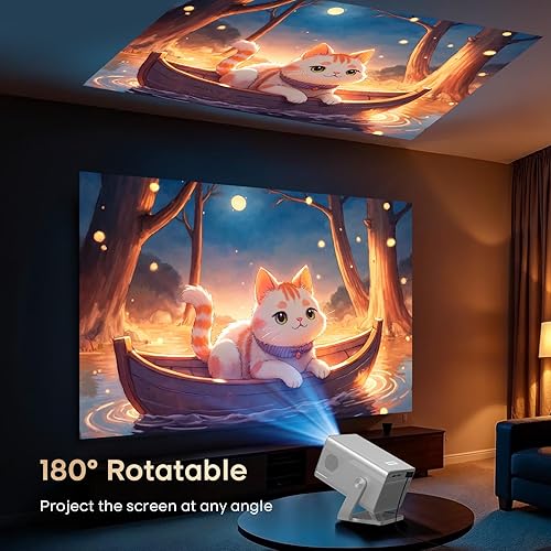 Miniatura 8 de Proyector inteligente compatible con 8K, mini proyector Full HD 1080P, proyector portátil con WiFi y Bluetooth, enfoque automático y Keystone, 650