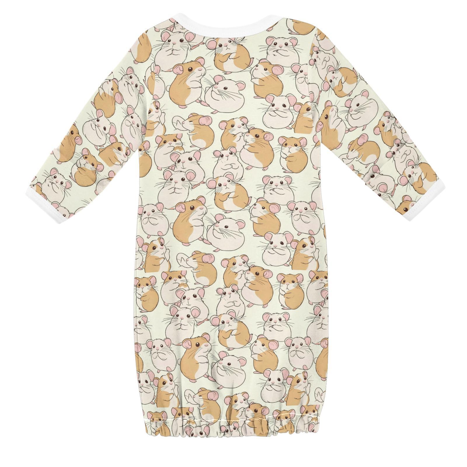 vvfelixl Cute Hamsters Huddle Together Baby Gown,Baby Sleepers Gown for Boy Girls Newborn Babys Nightgown for 6-12 Months Infant Cotton Nightdress Long Sleeve Multicolor