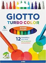 Caneta Hidrocor, Giotto, Turbo Color, 071400SA, 12 Cores
