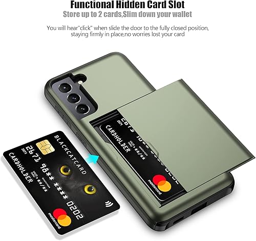 Miniatura 2 de Nvollnoe Funda para Samsung S21 con tarjetero 5G de 6.2 pulgadas, doble capa, resistente, funda protectora para Galaxy S21, ranura para tarjetas