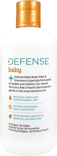 Miniatura 4 de Defense Soap Champú para bebés y gel de baño con aceite de árbol de té, aceite de coco, eucalipto, aceite de oliva y aloe, 12 onzas líquidas