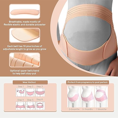 Miniatura 5 de S.G - Banda de maternidad para mujeres embarazadas Banda de apoyo para el vientre del embarazo para el dolor abdominal, pélvico, cintura y espalda